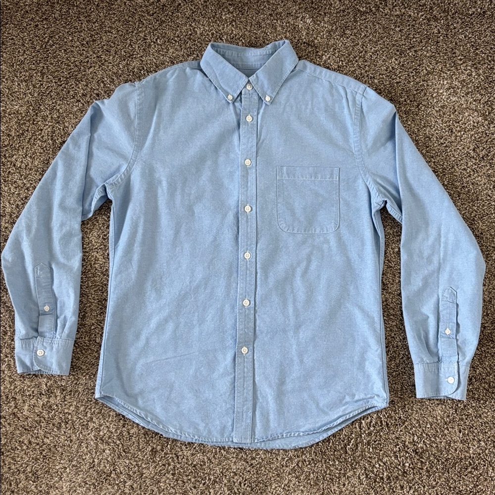 Merona Women’s Casual Ice Blue Button Down 100% COTTON Size M